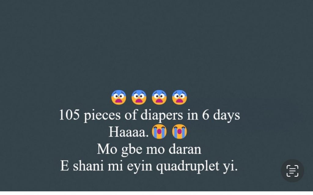 105 Diapers In 6 Days: Nigerians Donate Over ₦4.2M To Quadruplets Family (Photos)