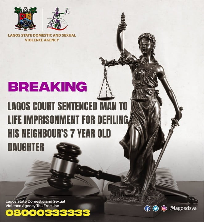 72-Year-Old Man Sentenced To Life In Prison For Raping 7-Year-Old Girl In Lagos