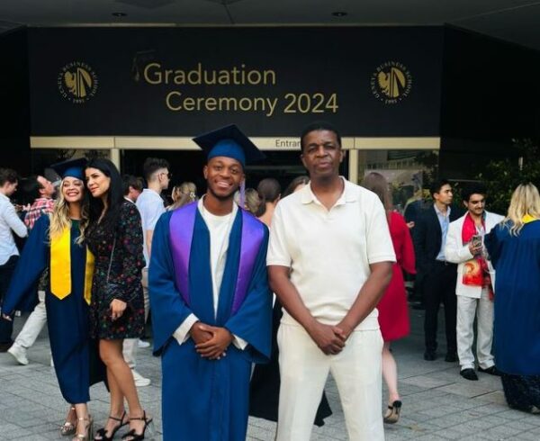 Oskido thrilled as his son earns a master’s degree in Barcelona, Spain