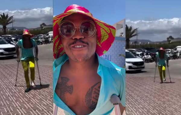 Somizi injures his leg while vacationing in Ibiza (Video)