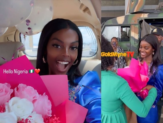 Chidinma Adetshina receives warm welcome as she lands in Nigeria (Video)