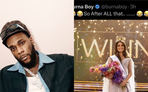 Burna Boy reacts to Miss South Africa 2024 winner