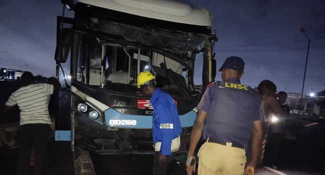 Several Passengers Injured As Two BRT Buses Collide In Lagos